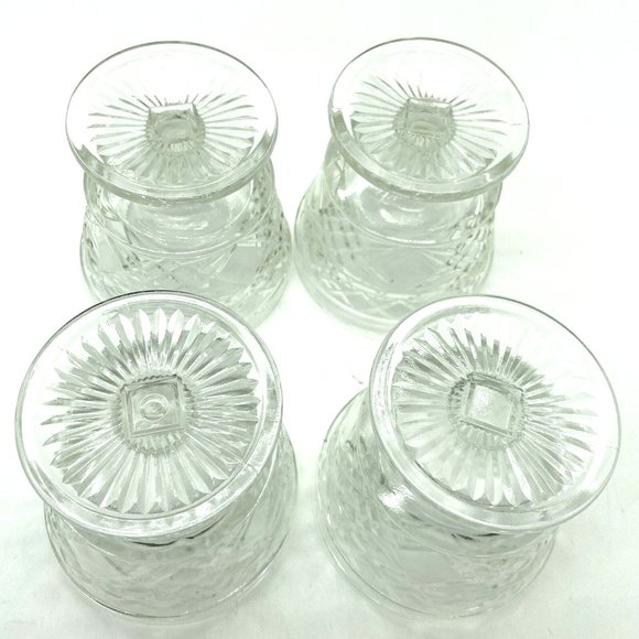 4 Hazel Atlas Glass GOTHIC Big Top Peanut Butter Clear footed Sherbet Glasses - Picture 4 of 4